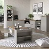 A modern living room with a modular entertainment unit, coffee table, and decorative items. Náhled obrázku produktu