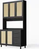 okwish Hochschrank,Sideboard  mit 3 Schubladen&goldene Produktbild-Vorschau 12