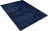 A dark blue shaggy rug is shown from a diagonal angle on a white background. Produktbild-Vorschau