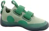 A single green children's shoe with green polka dots and velcro straps, shown from the side against a white background. Produktbild-Vorschau