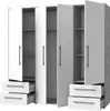 Kleiderschrank Drehtürenschrank weiß - Betonoptik 206 cm 4 Produktbild-Vorschau 7