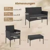 COSTWAY Polyrattan Gartenmöbel Set, Outdoor Gartengarnitur, Produktbild-Vorschau 3