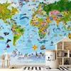 Vlies Fototapete - World Map for Kids 450x315 cm Karten Produktbild-Vorschau 1
