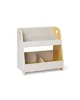 A white and yellow children's bookshelf on a white background. Produktbild-Vorschau