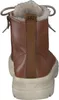 The back view of a brown leather boot with a white sole and fur lining. Anteprima dell’immagine prodotto