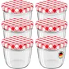 6 Stück WELLGRO Vorratsglas Einmachgläser Schraubdeckel rot Produktbild-Vorschau 1