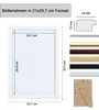 Diagram and color samples of a picture frame. Produktbild-Vorschau