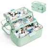 Relaxdays Medizinbox, 3 Ebenen, Pillenfach, aufklappbar, Produktbild-Vorschau 1