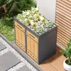 Box per bidoni della spazzatura Merax con tetto verde Anteprima dell’immagine prodotto 8