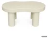 Ovaler Couchtisch MATCHA 85 cm Creme mit vier zylindrischen Produktbild-Vorschau 2