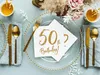 Tovaglioli per 50° compleanno 33x33cm 20 pezzi, bianco/oro Anteprima dell’immagine prodotto 5