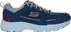 A side view of a navy blue Skechers athletic shoe with gray and red accents. Anteprima dell’immagine prodotto