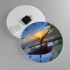 Wanduhr - Rund - Glasuhr - Landschaft Meer Sommer Sonne - Produktbild-Vorschau 2
