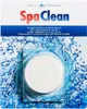 Product packaging for a spa cleaning tablet, with water splash graphics. Produktbild-Vorschau