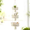 Hängender 3-stöckiger Obstkorb aus Baumwolle im Boho-Design Produktbild-Vorschau 3