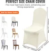100x housses de chaises en stretch Housse de chaise ivoire Voir les images du produit 3