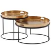 Table basse set de 2 marteaux en métal or/noir table ronde Voir les images du produit 1