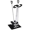 A white and black fitness stepper with resistance bands is shown on a black mat against a white background. Podgląd zdjęcia produktu