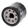 A close-up view of a black oil filter with silver metal threading and holes. Anteprima dell’immagine prodotto