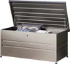 An outdoor storage box with its lid open, showing cushions inside. Produktbild-Vorschau