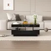 MODFU Table Basse Noire avec Rangement Intégré et Tiroirs - Voir les images du produit 3
