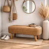 Wasserhyazinth Teakholz Sitzbank AMSTERDAM 80cm natural Produktbild-Vorschau 1