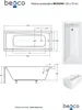 Badewanne Rechteck Wanne Acrylwanne 140x70 Modern mit Produktbild-Vorschau 10