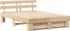 vidaXL Bettrahmen mit Kopfteil Braun 150 x 200 cm Massives Produktbild-Vorschau 4
