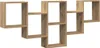A wooden wall shelf with multiple cubbies. Produktbild-Vorschau