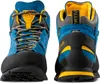 Boulder X Mid GTX von La Sportiva; Herren-Zustiegsschuhe in Blau und Gelb; mit hohem Schaft und griffiger Sohle. Anteprima dell’immagine prodotto