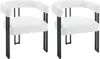 Two white fluffy chairs with black metal legs are shown against a white background. Produktbild-Vorschau