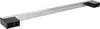 A long, slender metal handle with black plastic end caps, isolated on a white background. Produktbild-Vorschau