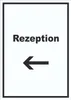 Rezeption Schild mit Text und Richtungspfeil links Produktbild-Vorschau 1