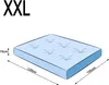 A diagram of a light blue mattress with dimensions indicated. Náhled obrázku produktu