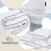 A collage of bedding products including a folded duvet and pillows, with brand logo and text. Produktbild-Vorschau