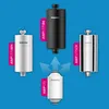 Four Philips water filters are displayed against a blue background, with arrows indicating a connection between a smaller filter and the larger ones. Anteprima dell’immagine prodotto