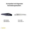 Image shows two different models of range hoods with their compatible model numbers listed below them. Anteprima dell’immagine prodotto