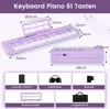 Pianoforte digitale COSTWAY a 61 tasti con cuffie, leggio, Anteprima dell’immagine prodotto 3