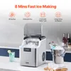 An ice maker is shown on a countertop with drinks and bottles in the background. Podgląd zdjęcia produktu