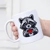Süßer Waschbär Herzformende Pfoten Tasse Weiß Liebe Produktbild-Vorschau 4