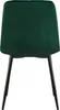The back view of a green velvet chair with black metal legs, isolated on a white background. Anteprima dell’immagine prodotto