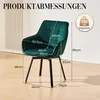 CLIPOP Esszimmerstühle 2er Set, Samt Drehbar stuhle mit Produktbild-Vorschau 4