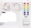 Close-up of the control panel of a white sewing machine with red polka dots. Produktbild-Vorschau