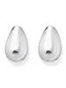 A pair of silver hoop earrings on a white background. Anteprima dell’immagine prodotto
