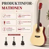 LEADZM Akustikgitarre 38 Zoll Cutaway Westerngitarre Set, Produktbild-Vorschau 3