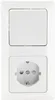 MILOS Set Steckdose+W-Schalter+Rahmen, 250V, 16A Produktbild-Vorschau 1