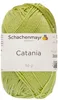 A ball of green yarn with a label. Produktbild-Vorschau
