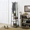 An entryway scene with a coat rack, shoe rack, and accessories. Produktbild-Vorschau