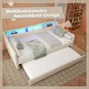 Beige Leinen Daybett mit LED-Beleuchtung und hydraulischem Produktbild-Vorschau 3