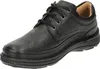 A black leather shoe on a white background. Anteprima dell’immagine prodotto